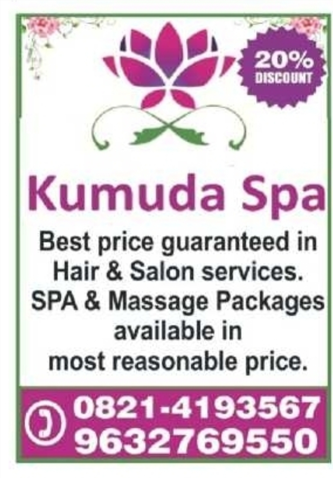 Kumuda Spa – Salon & Massage Services