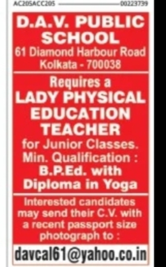 Lady Physical Education Teacher – DAV Public School
