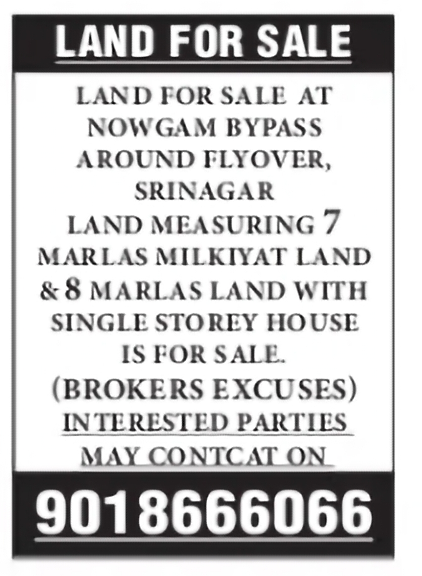 Land for Sale at Nowgam Bypass, Srinagar