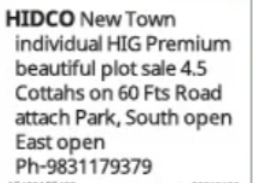 Land for Sale – HIDCO New Town