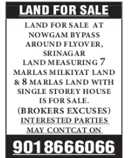 Land for Sale – Nowgam Bypass, Srinagar