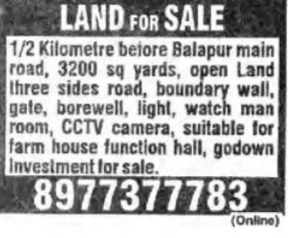 LAND FOR SALE