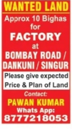 Land Requirement – Industrial Use