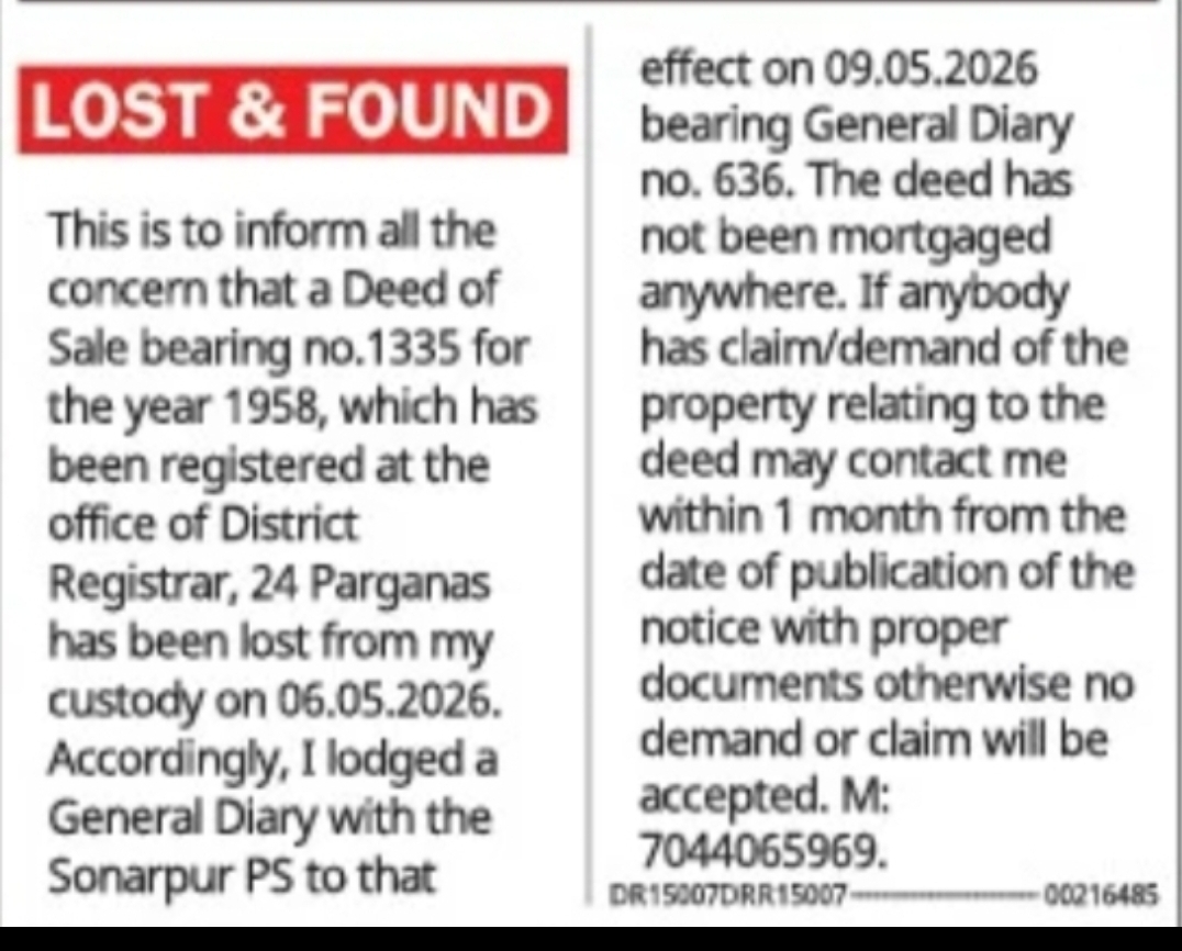 LOST & FOUND NOTICE