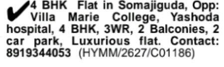 Luxurious 4 BHK Flat for Sale at Somajiguda