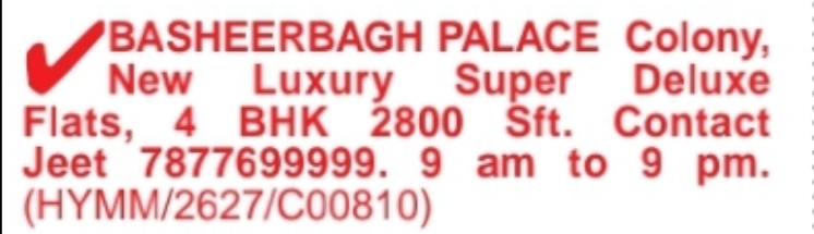 👑 Luxury 4BHK Flats – Basheerbagh