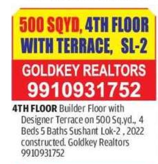 Luxury Builder Floor for Sale – Sushant Lok-2, Gurgaon