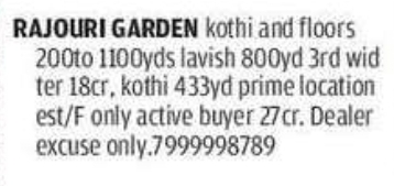 🏡 Luxury Kothi & Floors – Rajouri Garden, Delhi