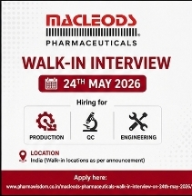 Macleods Pharmaceuticals – Walk-In Interview (24th May 2026)