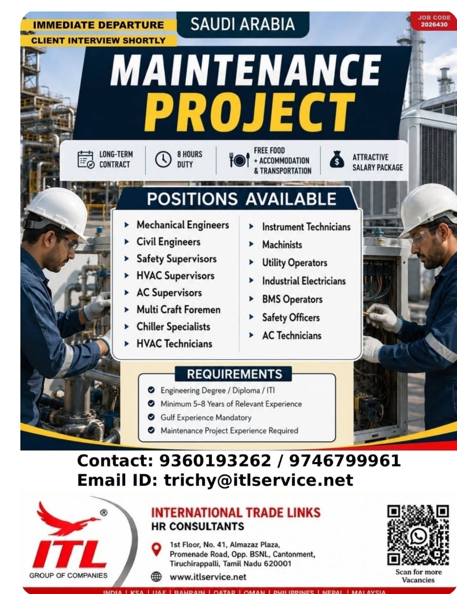 Maintenance Project Job Opening