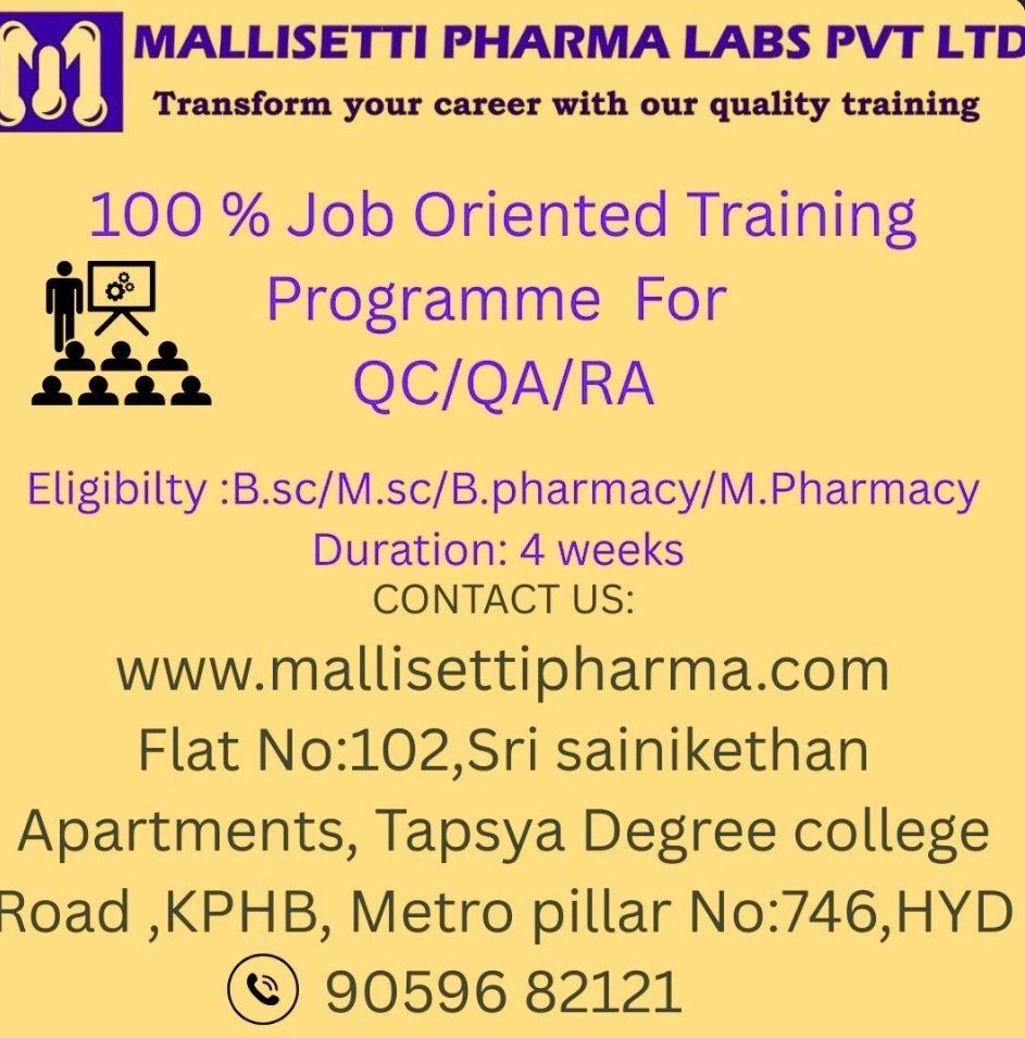 Mallisetti Pharma Labs – Job Training & Placement