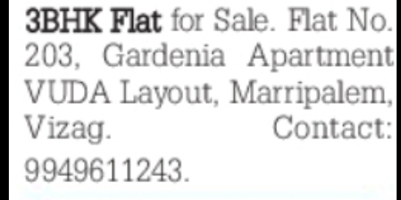 Marripalem – 3 BHK Flat for Sale