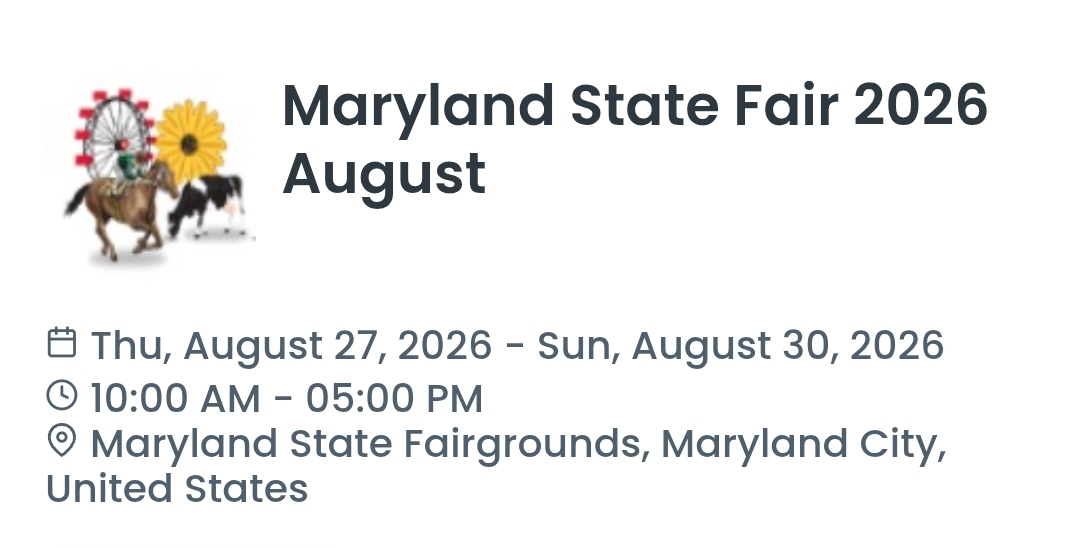 Maryland State Fair 2026 August