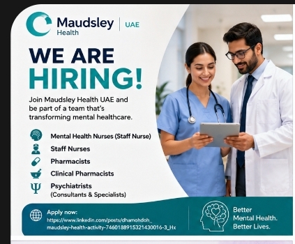 Maudsley Health UAE Hiring Healthcare Professionals