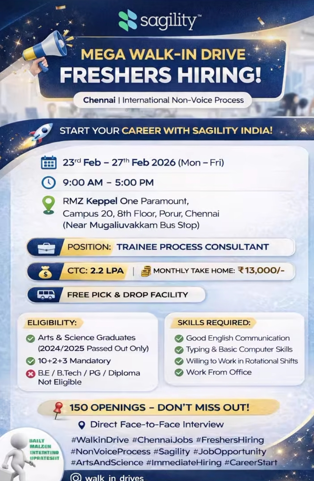 Mega Walk-In | Chennai | Freshers Hiring (High-Energy Promotional Tone)