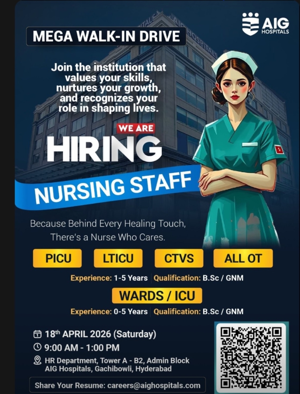 🚨 Mega Walk-In Drive – Nursing Staff 🚨