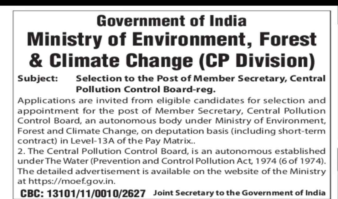 Member Secretary, Central Pollution Control Board (CPCB)