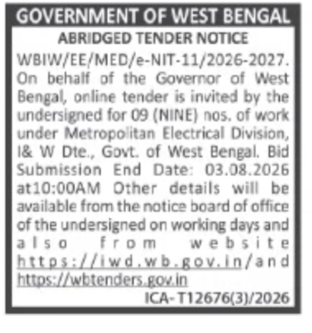 Metropolitan Electrical Division Works Tender