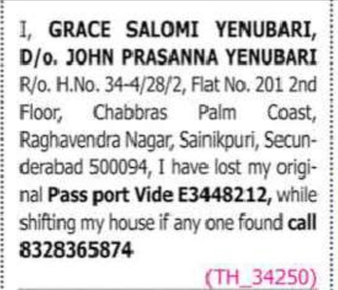 Missing Original Passport
