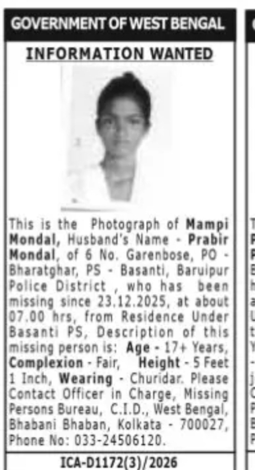 Missing Person – Mampi Mondal