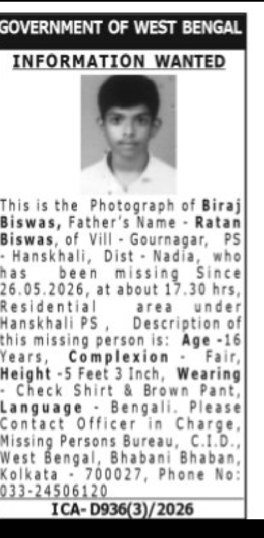 Missing Persons Notice