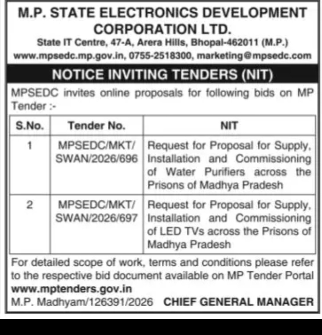 M.P. STATE ELECTRONICS DEVELOPMENT CORPORATION LTD. (MPSEDC) – NIT