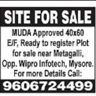 MUDA Approved Plot for Sale – Metagalli, Mysuru