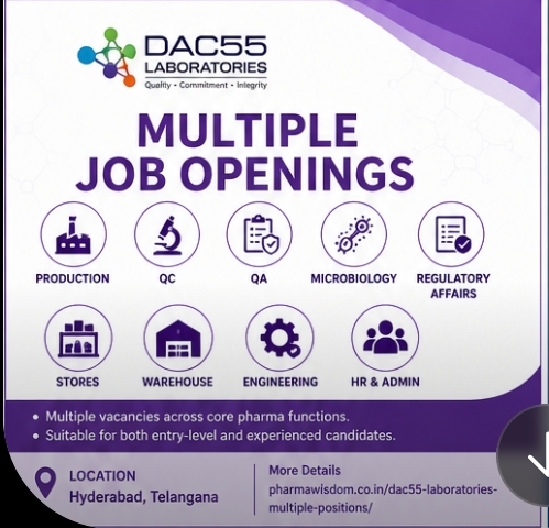 📢 Multiple Job Openings – DAC55 Laboratories