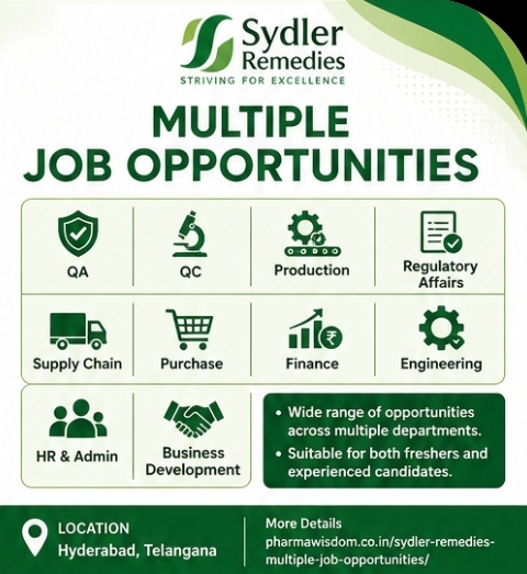 📢 Multiple Openings – Sydler Remedies
