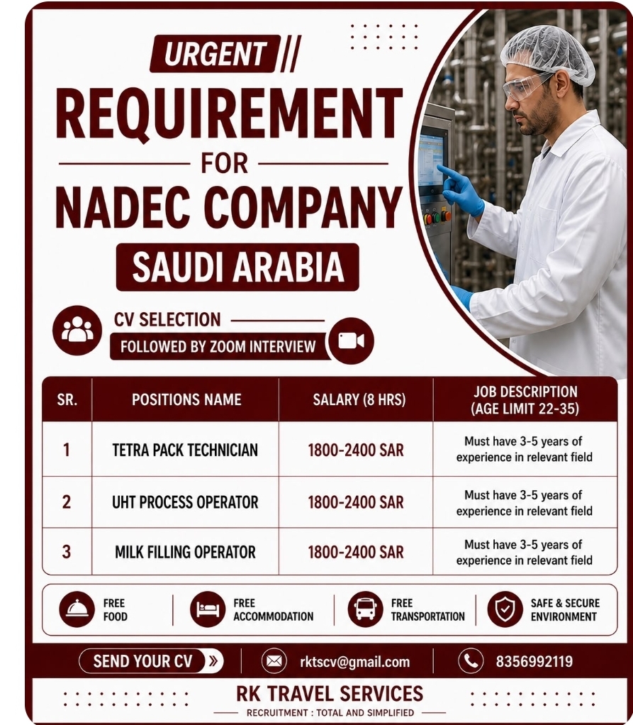 NADEC Company Urgent Requirement