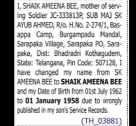 Name and Date of Birth Correction Notice –