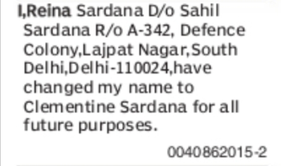 Name Change Declaration