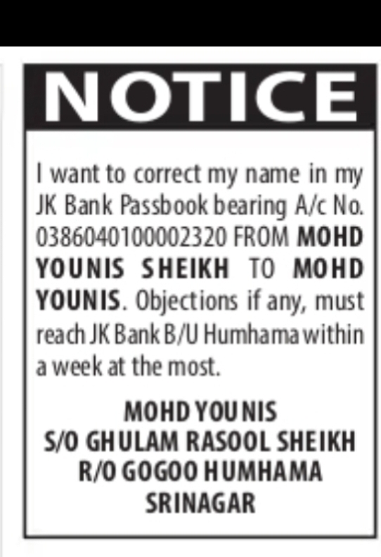 NAME CHANGE NOTICE