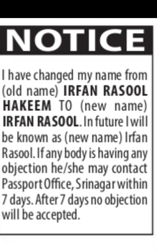 NAME CHANGE NOTICE