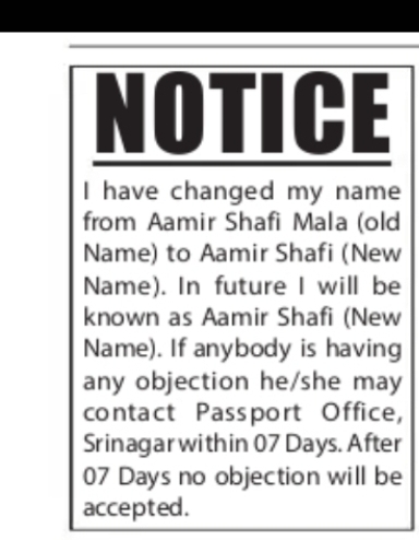 NAME CHANGE NOTICE