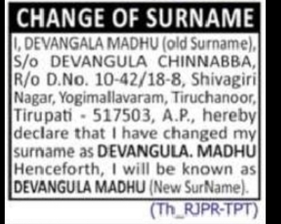 NAME CHANGE NOTICE