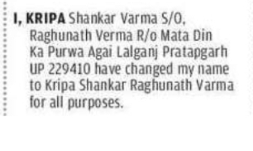 Name Change Notice