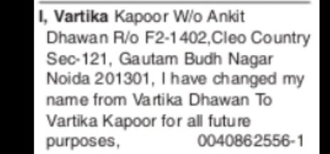 Name Change Notice
