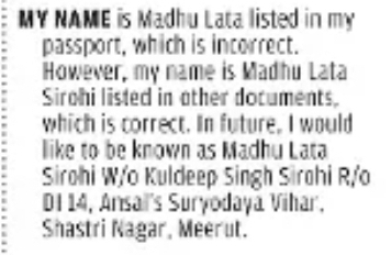 Name Change Notice
