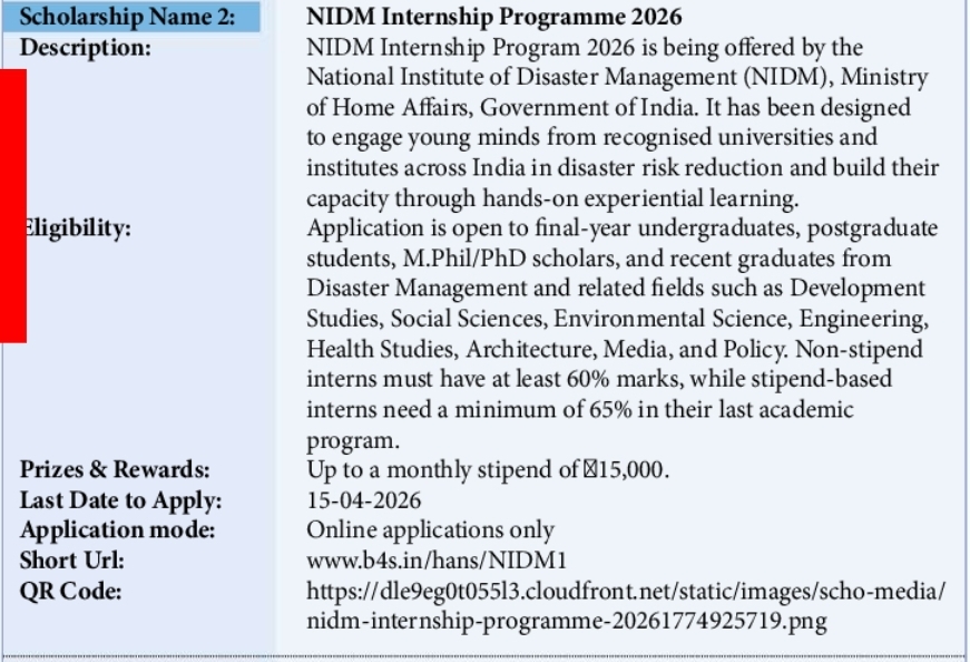 🎓 NIDM Internship Programme 2026