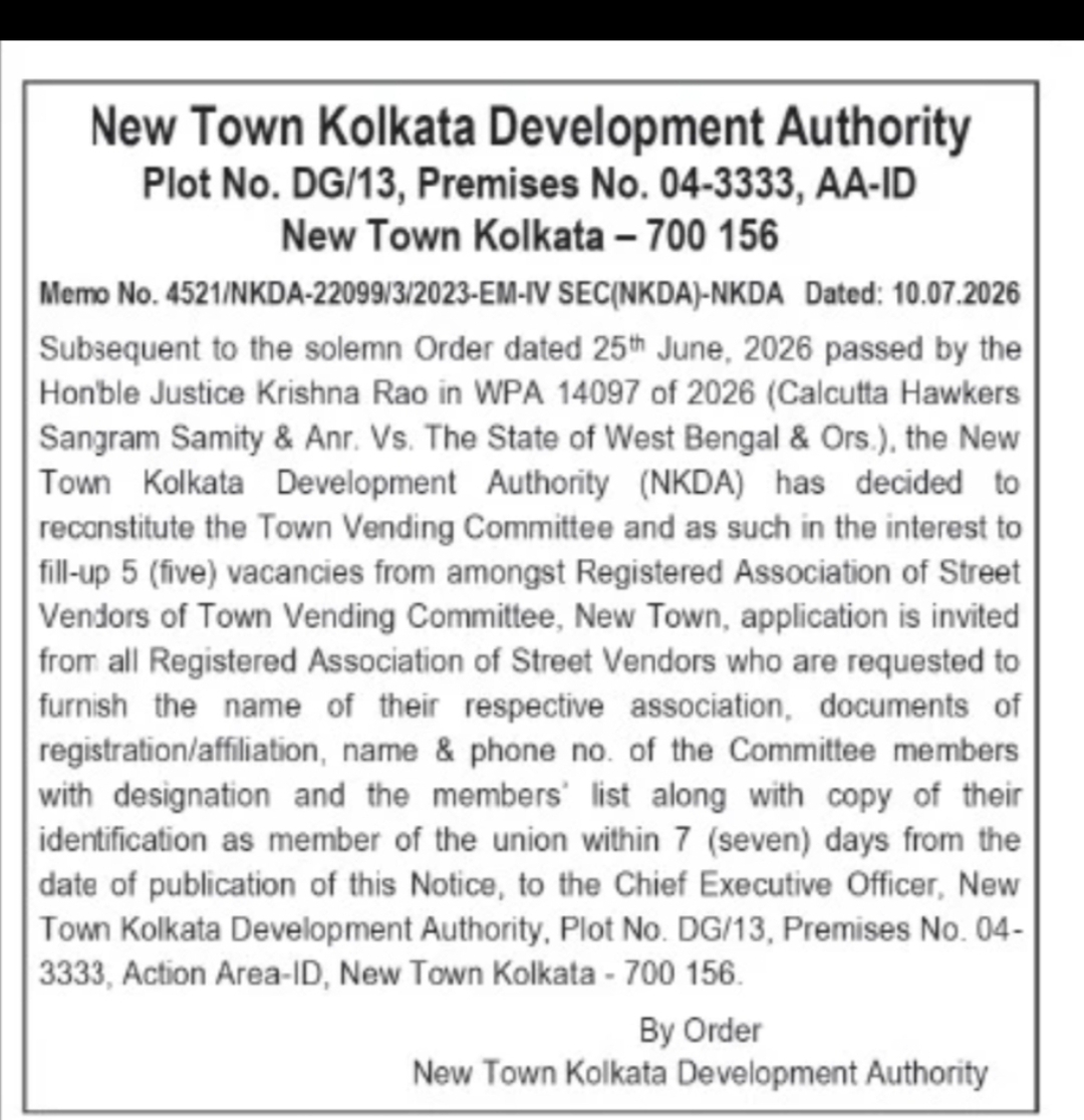 NKDA Invites Applications from Registered Street Vendor Associations for Town Vending Committee