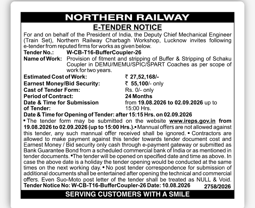 Northern Railway E-Tender – Buffer & Schaku Coupler Work