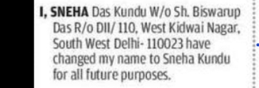 NOTICE – Change of Name