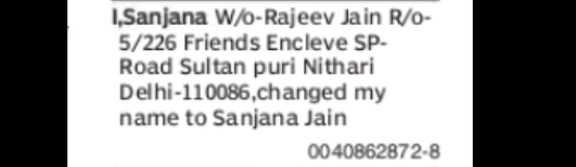 NOTICE – Change of Name