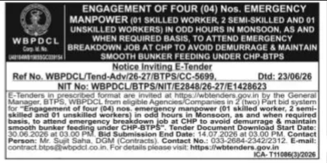 NOTICE INVITING E-TENDER
