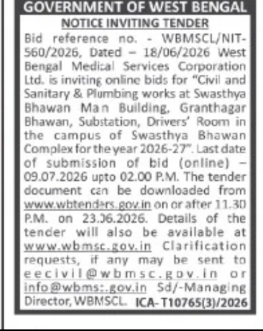 NOTICE INVITING TENDER (NIT)