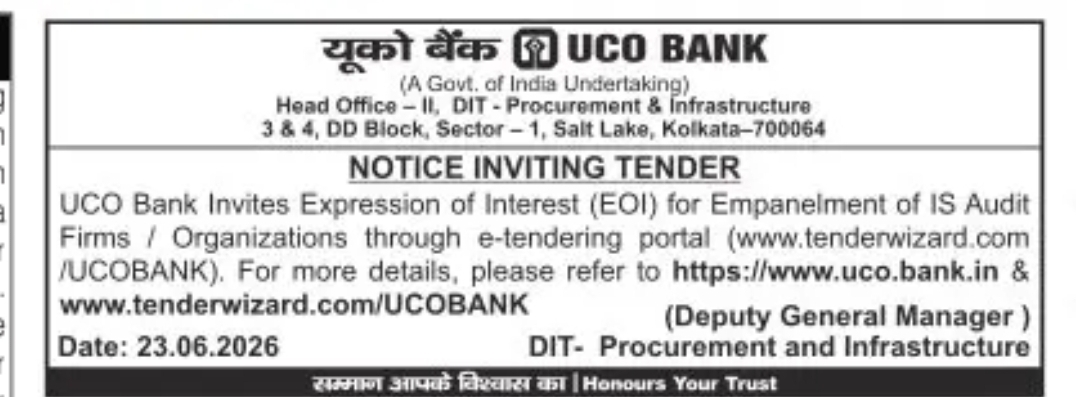 NOTICE INVITING TENDER (NIT)
