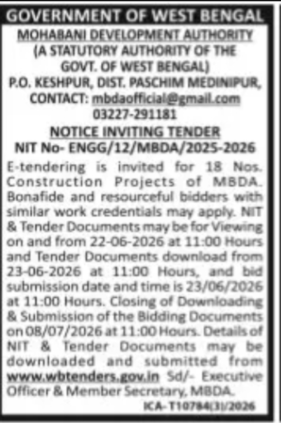 NOTICE INVITING TENDER