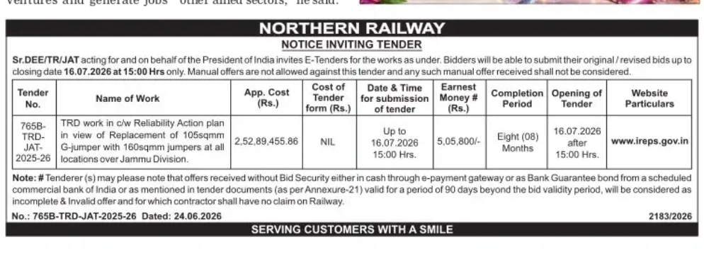 NOTICE INVITING TENDER