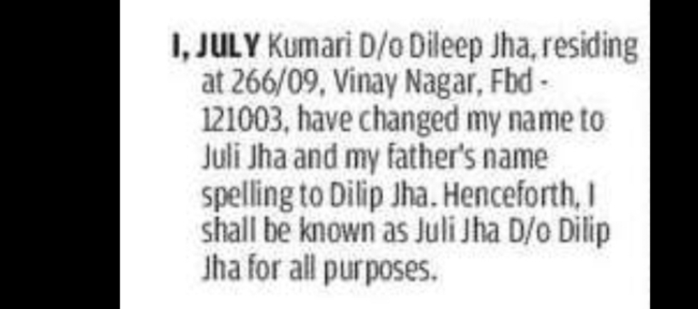 NOTICE: Name Correction and Change